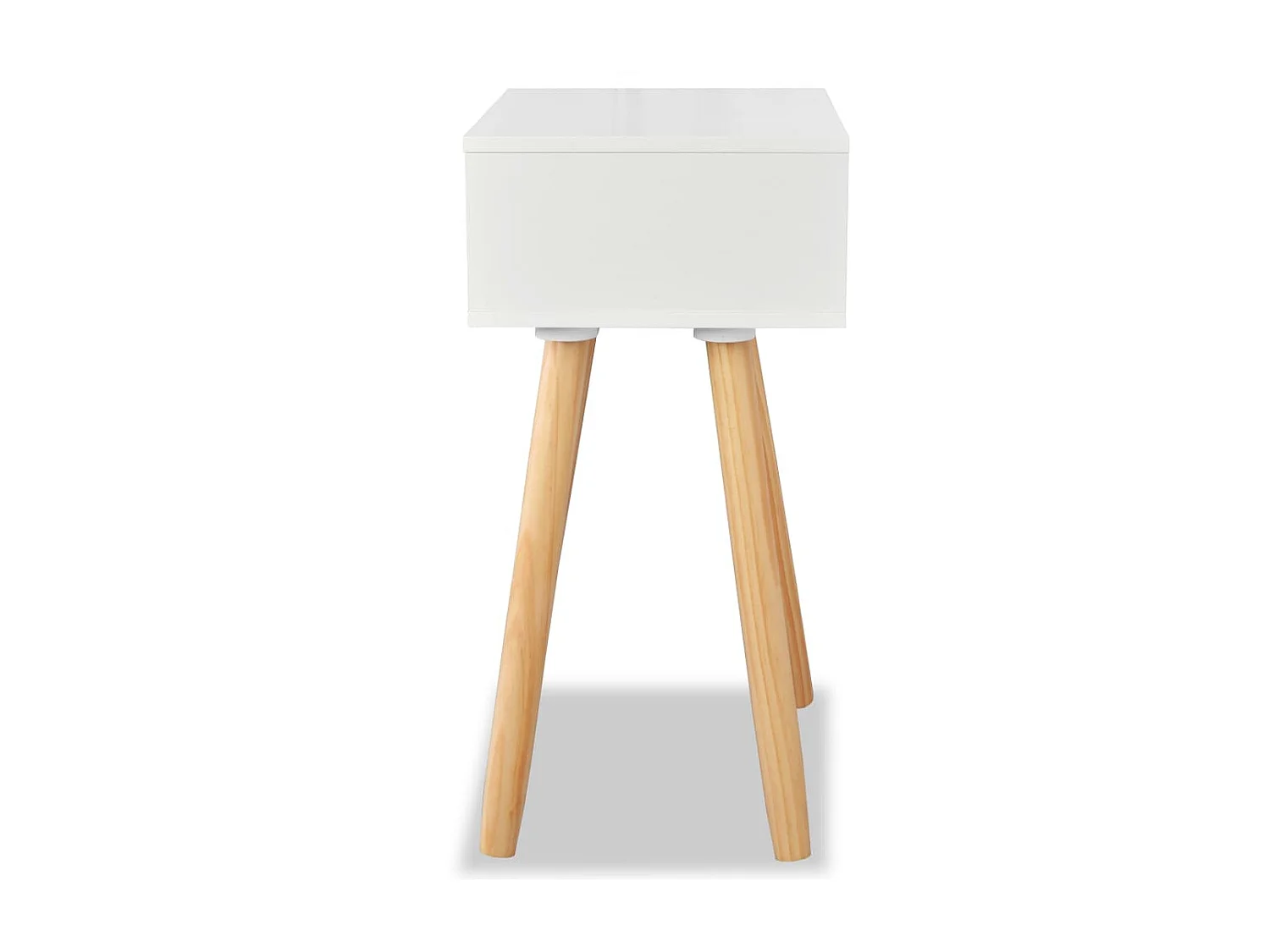 2er-Set Nachttisch Nachtschränke Kiefernholz Massiv 40 x 30 x 61 cm Weiß -RN23305