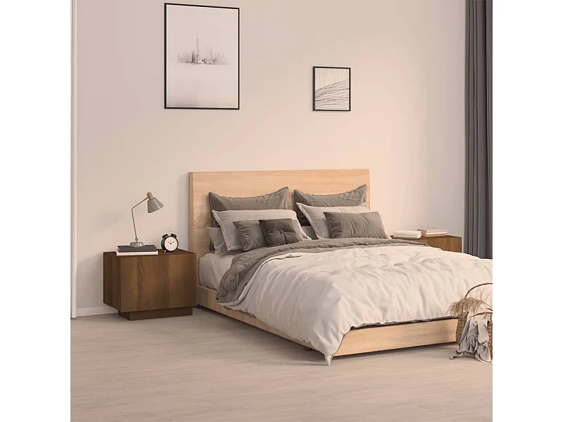 Nachttisch Nachtschrank Braun Eichen-Optik 100x35x40 cm Holzwerkstoff -RN94516