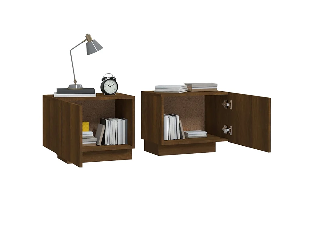 Nachttisch Nachtschrank Braun Eichen-Optik 100x35x40 cm Holzwerkstoff -RN94516
