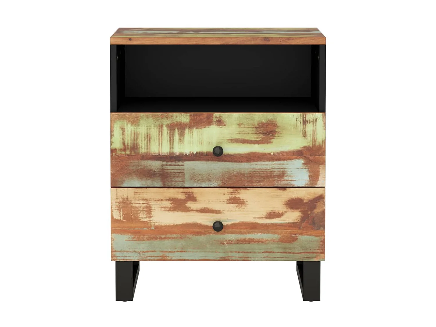 Nachttisch Nachtschrank 50x33x62 cm Altholz Massiv & Holzwerkstoff -RN69558