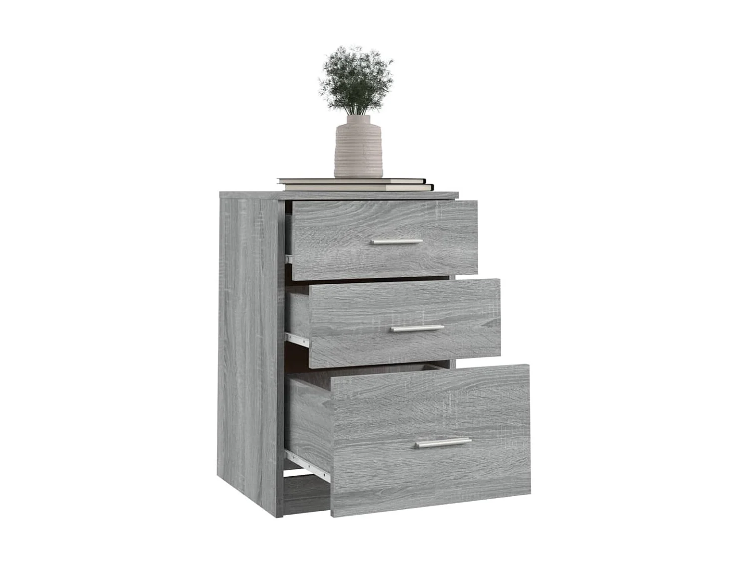 Nachttisch Grau Nachtschrank Sonoma 40x40x63 cm Holzwerkstoff -RN83519