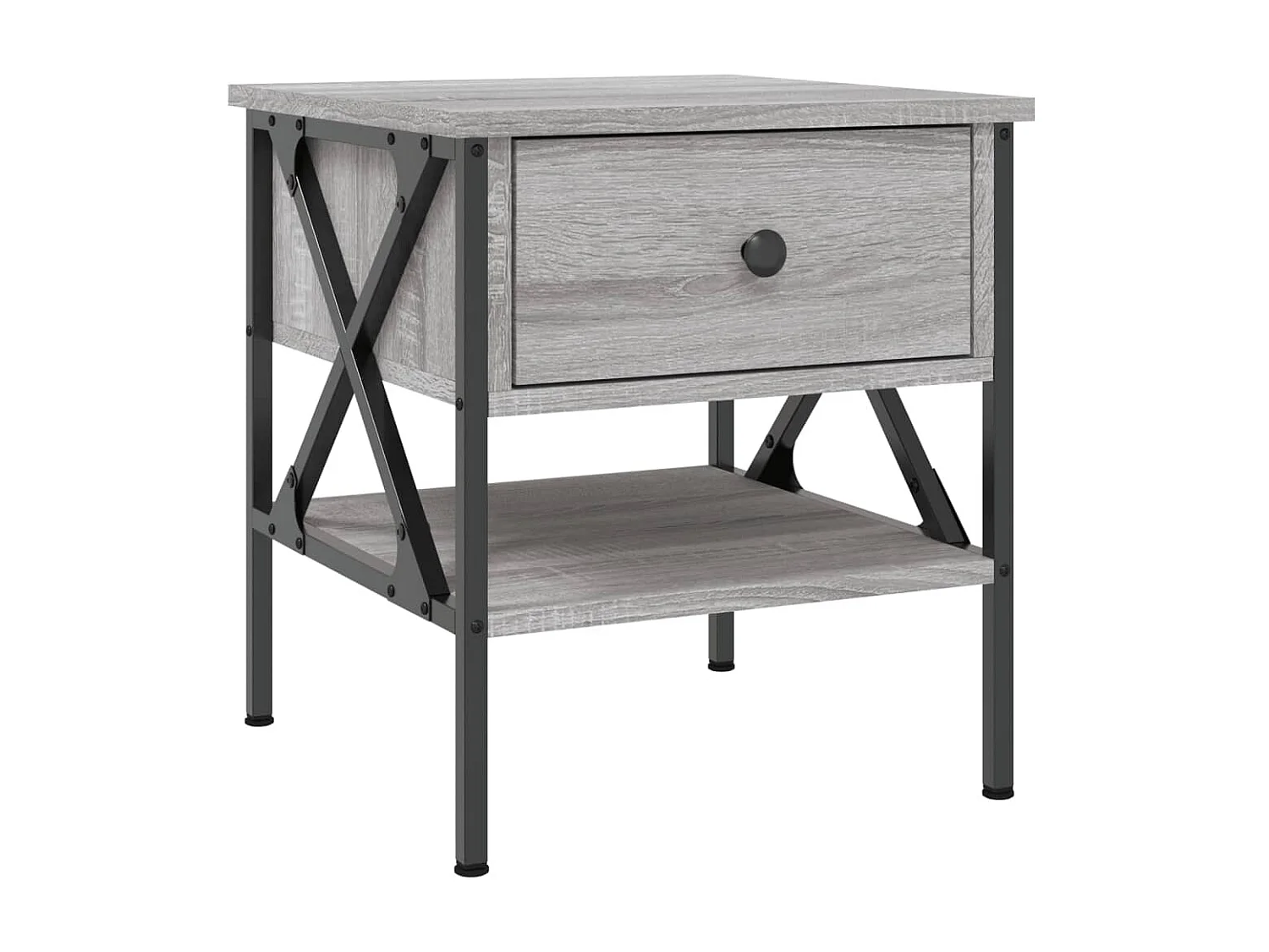 2er-Set Nachttische Nachtschrank Grau Sonoma 40x42x45 cm Holzwerkstoff -RN96617