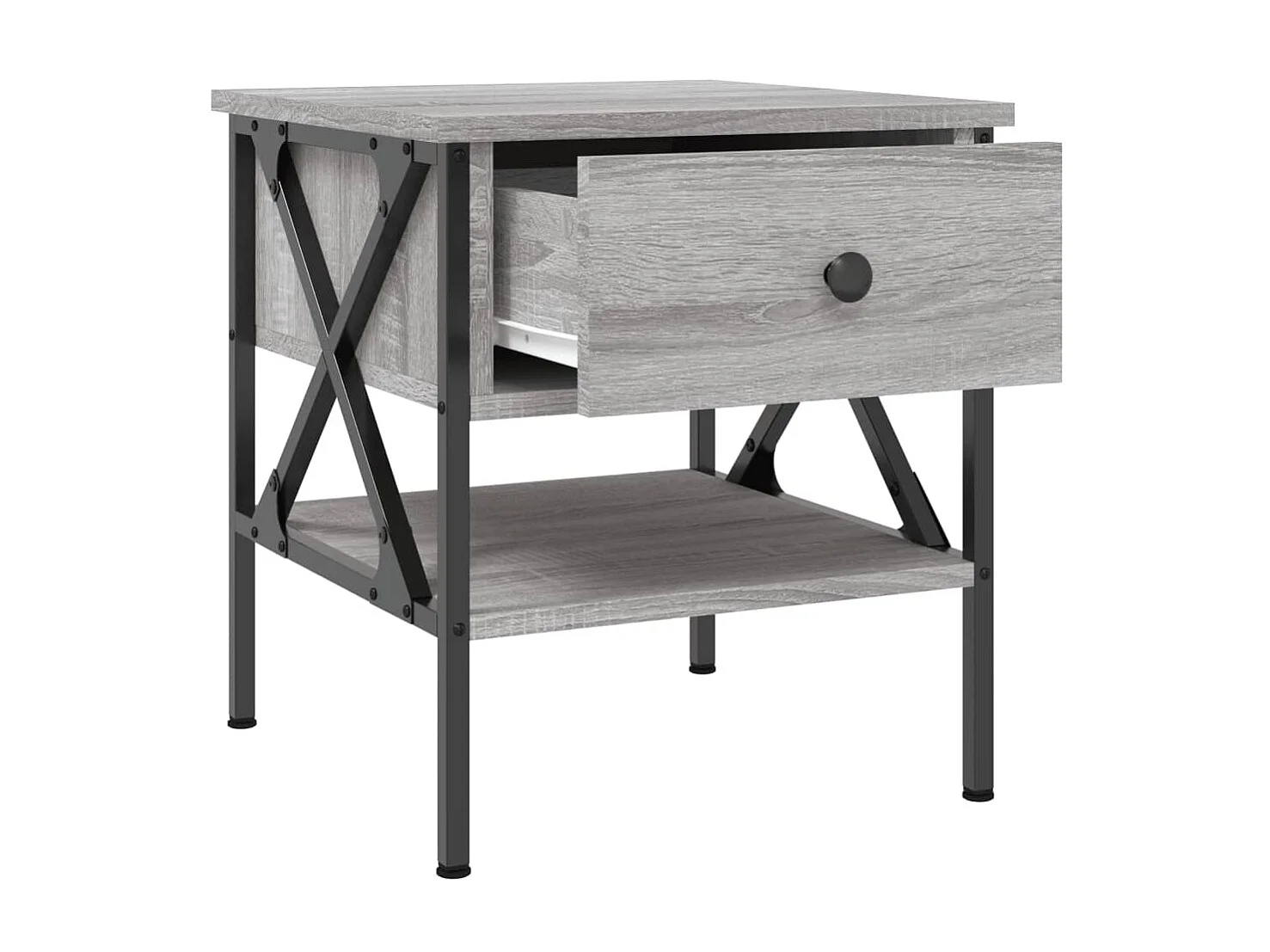 2er-Set Nachttische Nachtschrank Grau Sonoma 40x42x45 cm Holzwerkstoff -RN96617