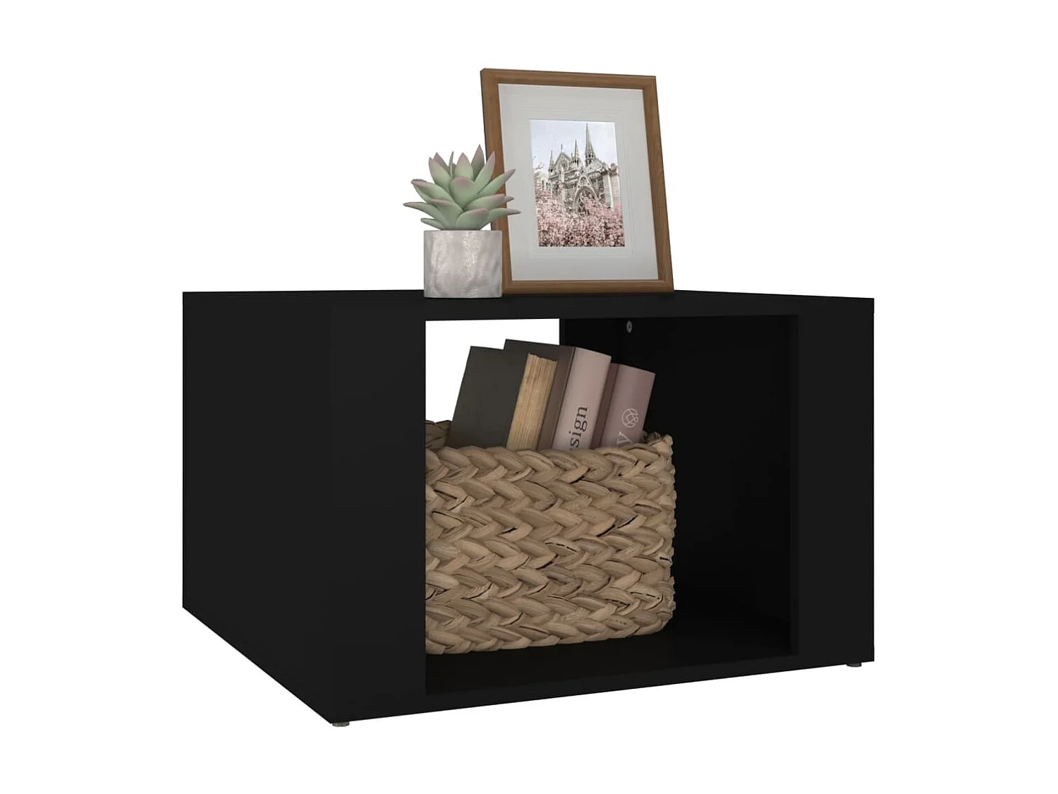 Nachttisch Nachtschrank Schwarz 57x55x36 cm Holzwerkstoff -RN41466
