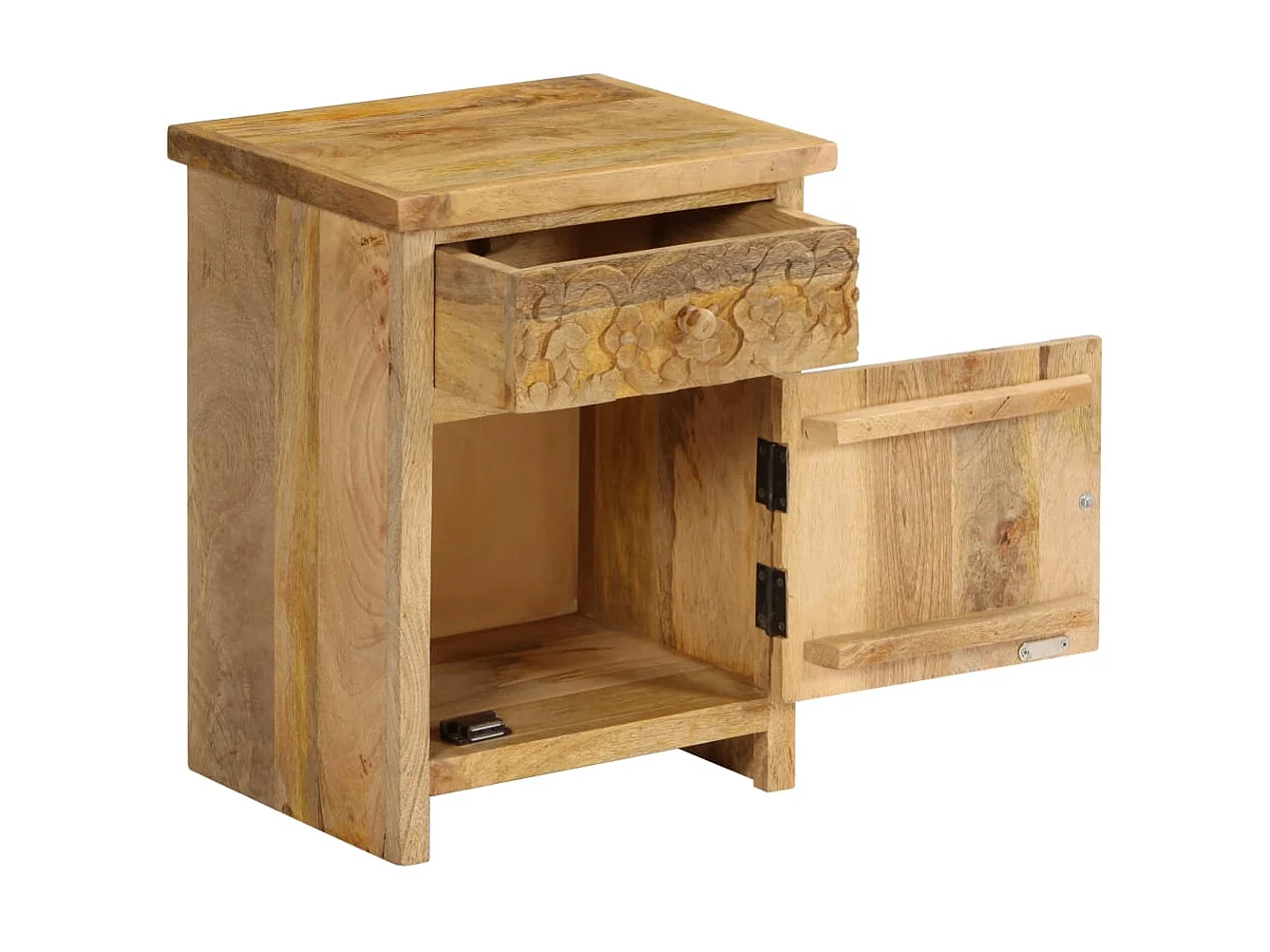 Nachttisch Nachtschrank Massivholz Mango 40x30x50 cm -RN67162