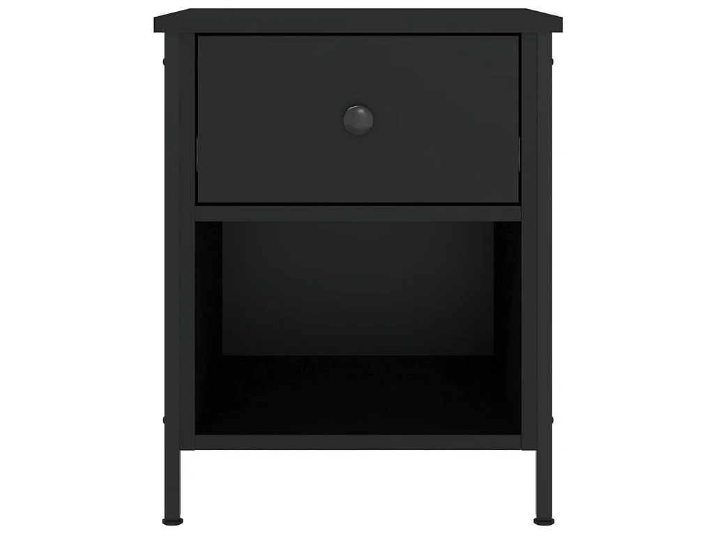 2er-Set Nachttische Nachtschrank Schwarz 40x42x50 cm Holzwerkstoff -RN91796