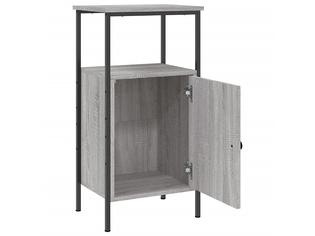 Nachttisch Grau Nachtschrank Sonoma-Eiche 41x31x80 cm Holzwerkstoff -RN10556