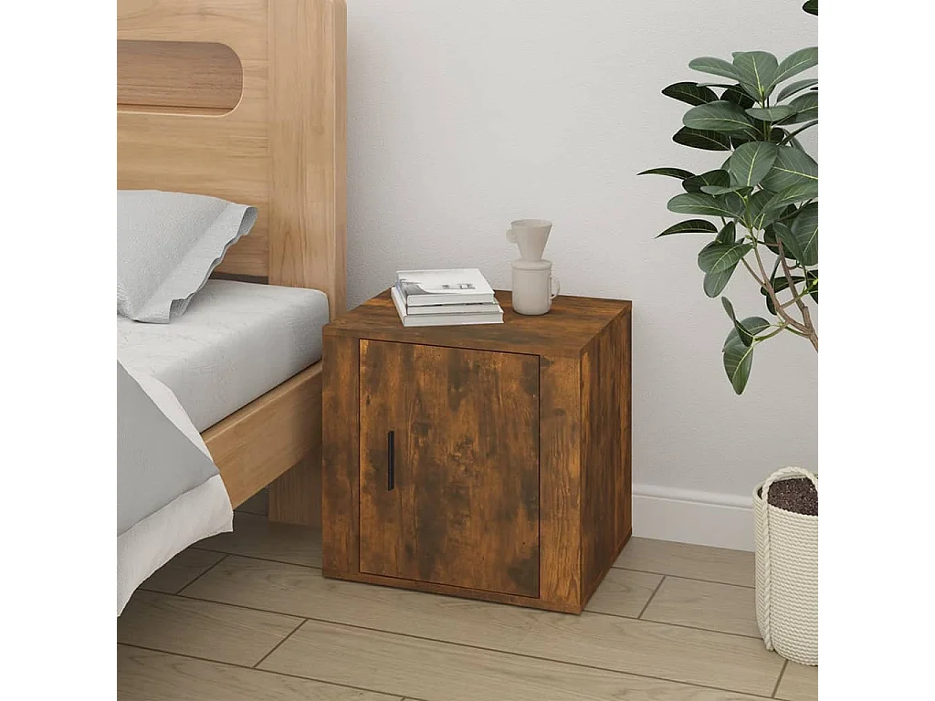 2er-Set Nachttische Nachtschrank Räuchereiche 50x39x47 cm -RN25648