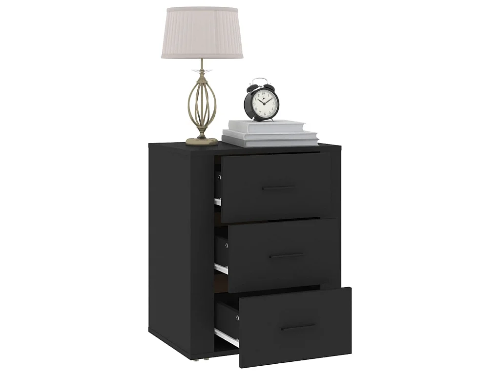 Nachttisch Nachtschrank Schwarz 50x36x60 cm Holzwerkstoff -RN89636