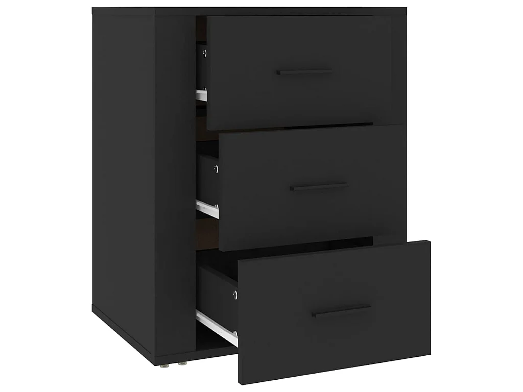 Nachttisch Nachtschrank Schwarz 50x36x60 cm Holzwerkstoff -RN89636