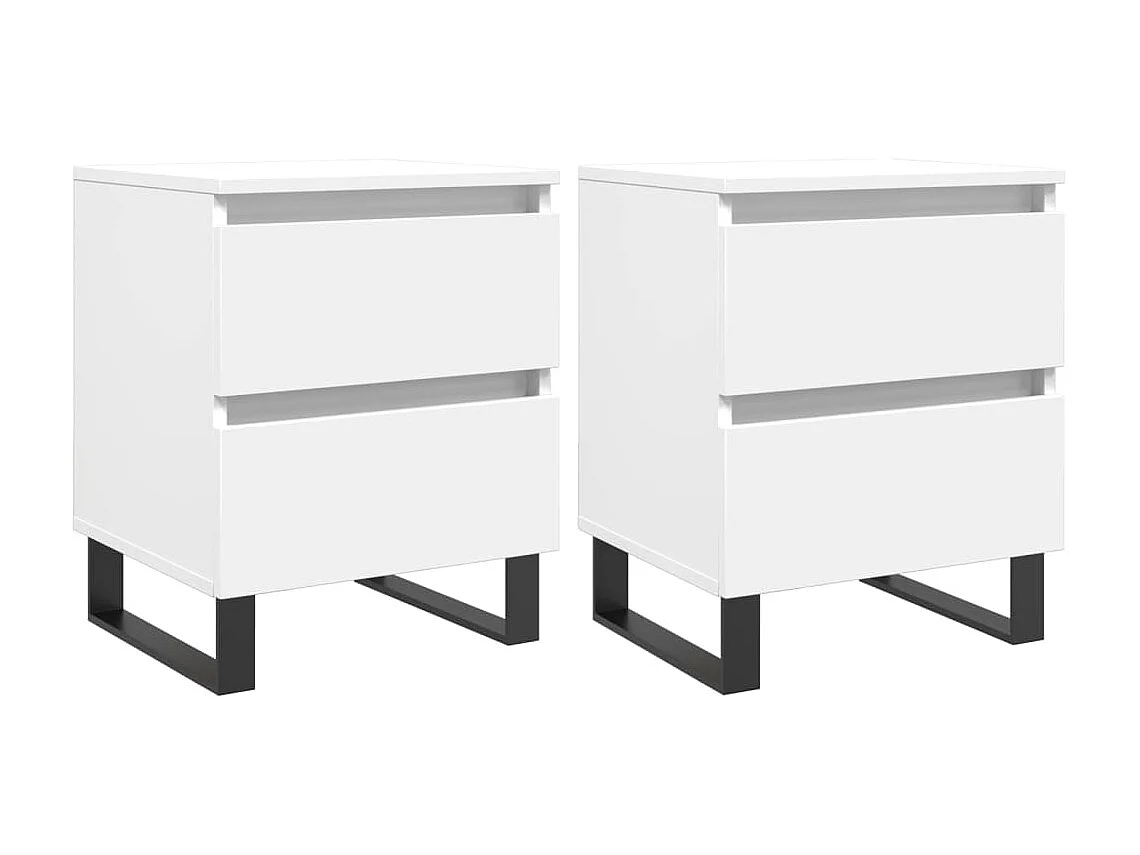 2er-Set Nachttische Nachtschrank Weiß 40x35x50 cm Holzwerkstoff -RN71535