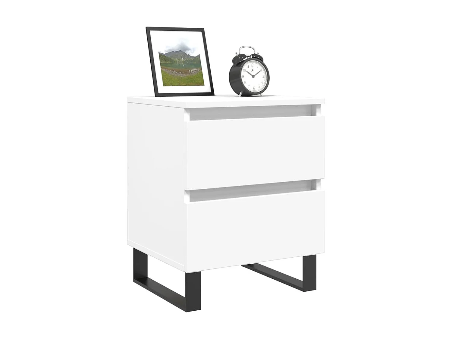 2er-Set Nachttische Nachtschrank Weiß 40x35x50 cm Holzwerkstoff -RN71535