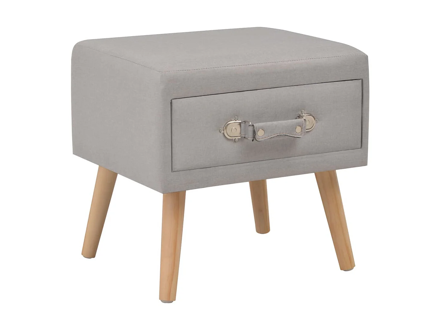 2er-Set Nachttische Nachtschrank Grau 40 x 35 x 40 cm Stoff -RN21740