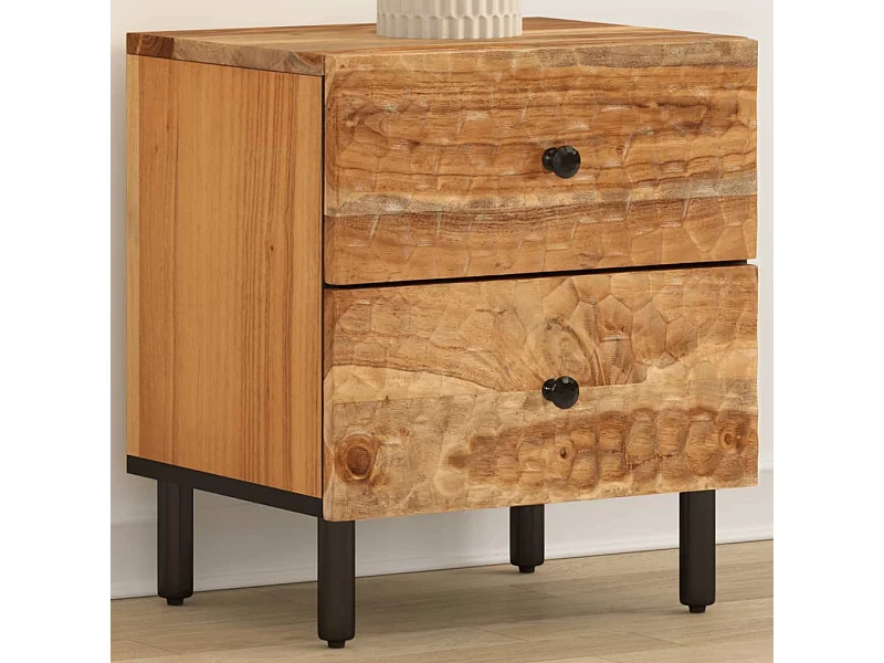 Nachttisch Nachtschrank 40x33x46 cm Massivholz Akazie -RN45488