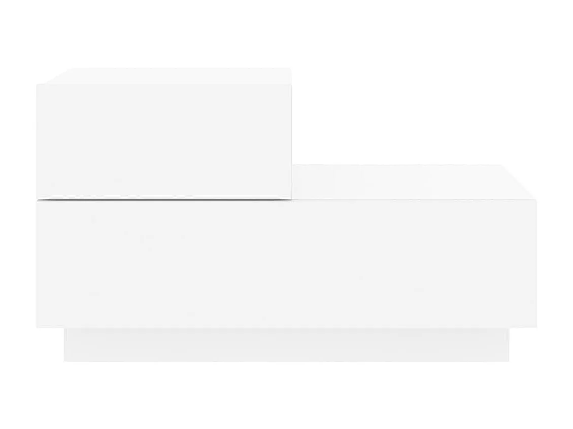 Nachttisch Nachtschrank mit LED-Leuchten Weiß 70x36x40,5 cm -RN58004