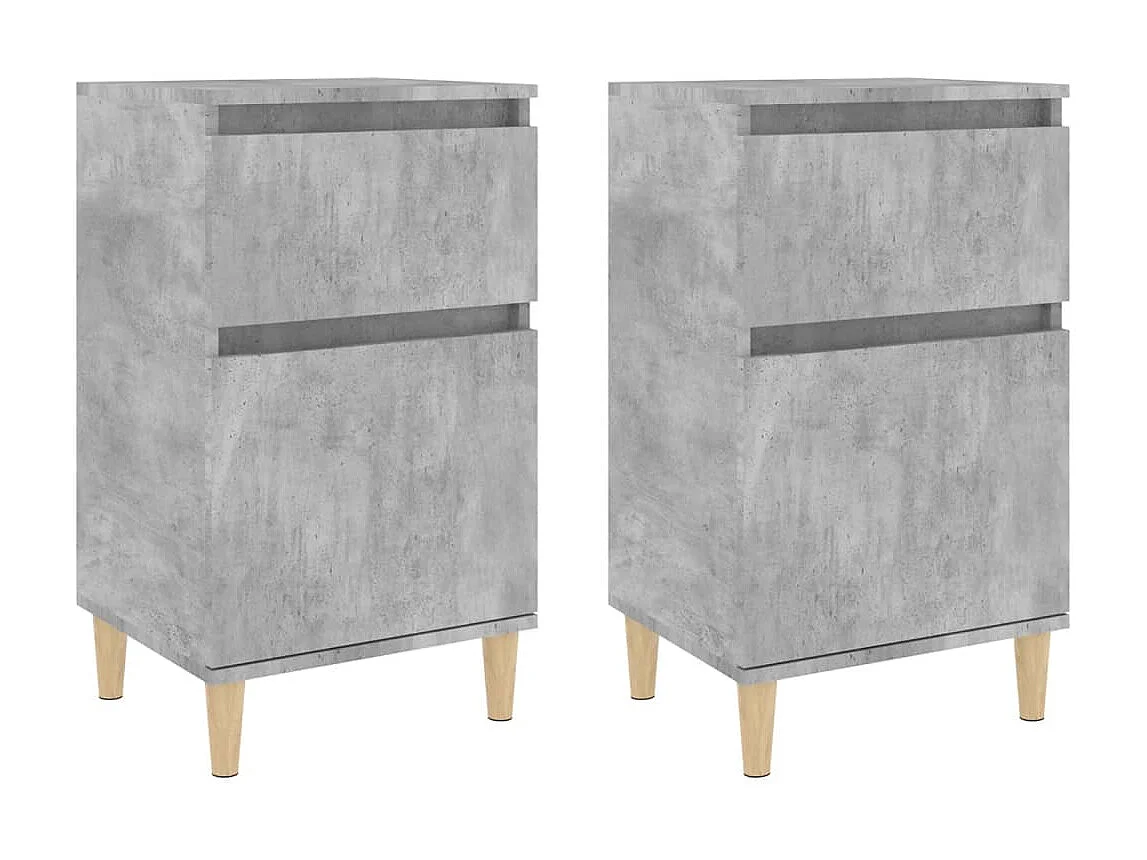 2er-Set Nachttische Nachtschrank Betongrau 40x35x70 cm -RN35579