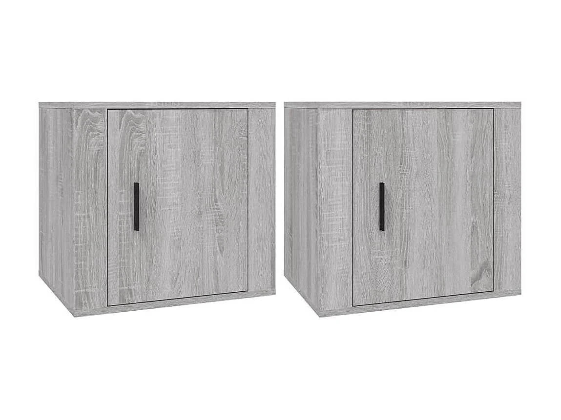2er-Set Nachttische Nachtschrank Grau Sonoma 50x39x47 cm -RN81531