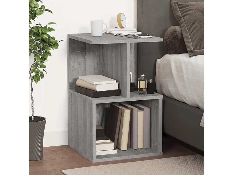 Nachttisch Grau Nachtschrank Sonoma 35x35x55 cm Holzwerkstoff -RN92893