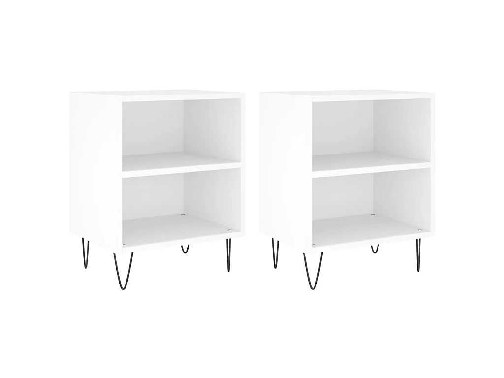 2er-Set Nachttische Nachtschrank Weiß 40x30x50 cm Holzwerkstoff -RN14840