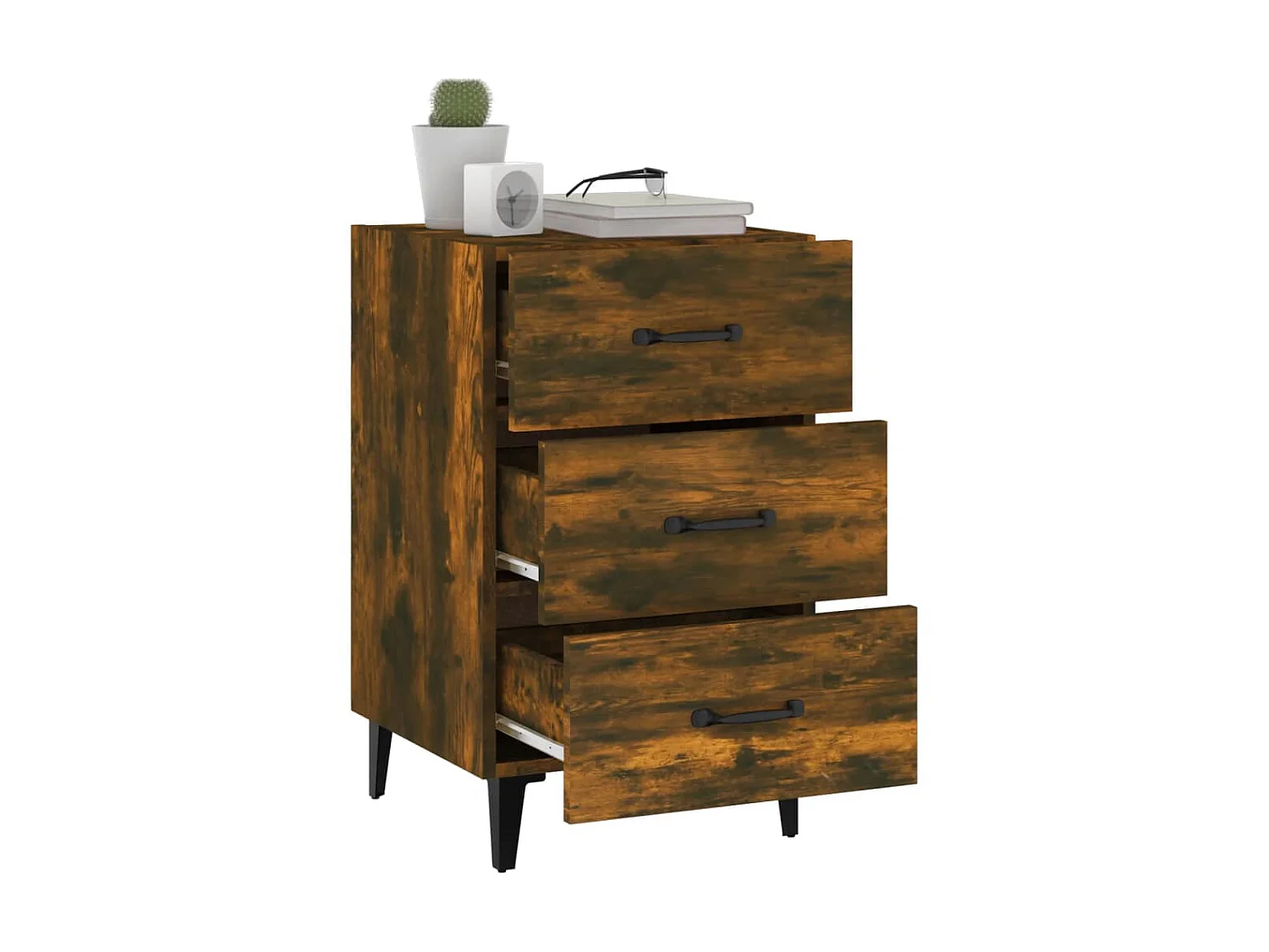 Nachttisch Nachtschrank Räuchereiche 40x40x66 cm Holzwerkstoff -RN42000