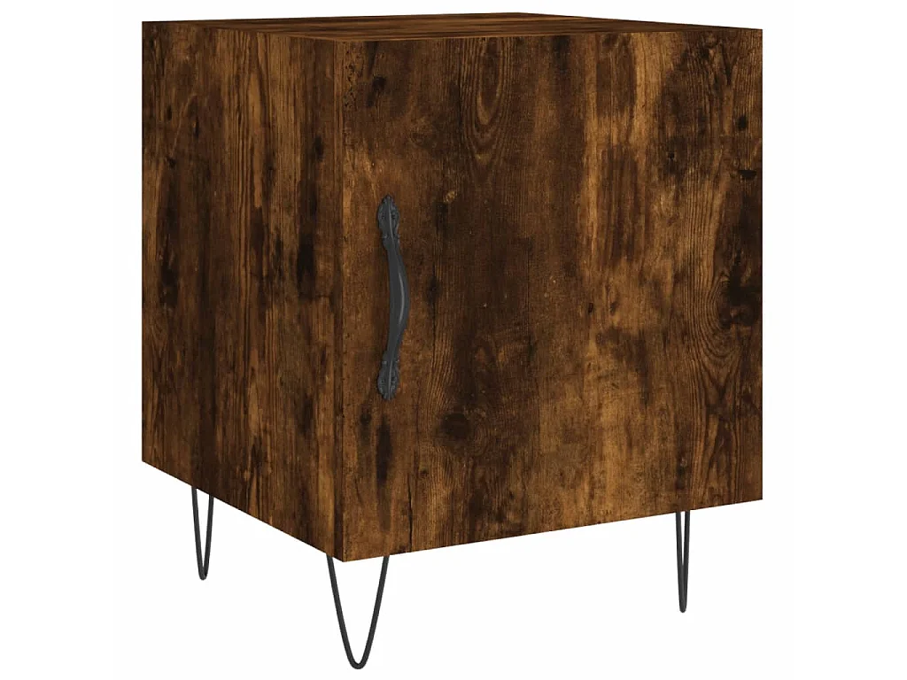 2er-Set Nachttische Nachtschrank Räuchereiche 40x40x50 cm Holzwerkstoff -RN31557