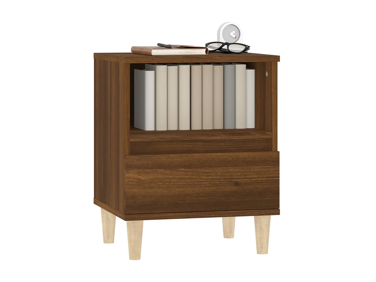 2er-Set Nachttische Nachtschrank Braun Eichen-Optik 40x35x50 cm -RN95776