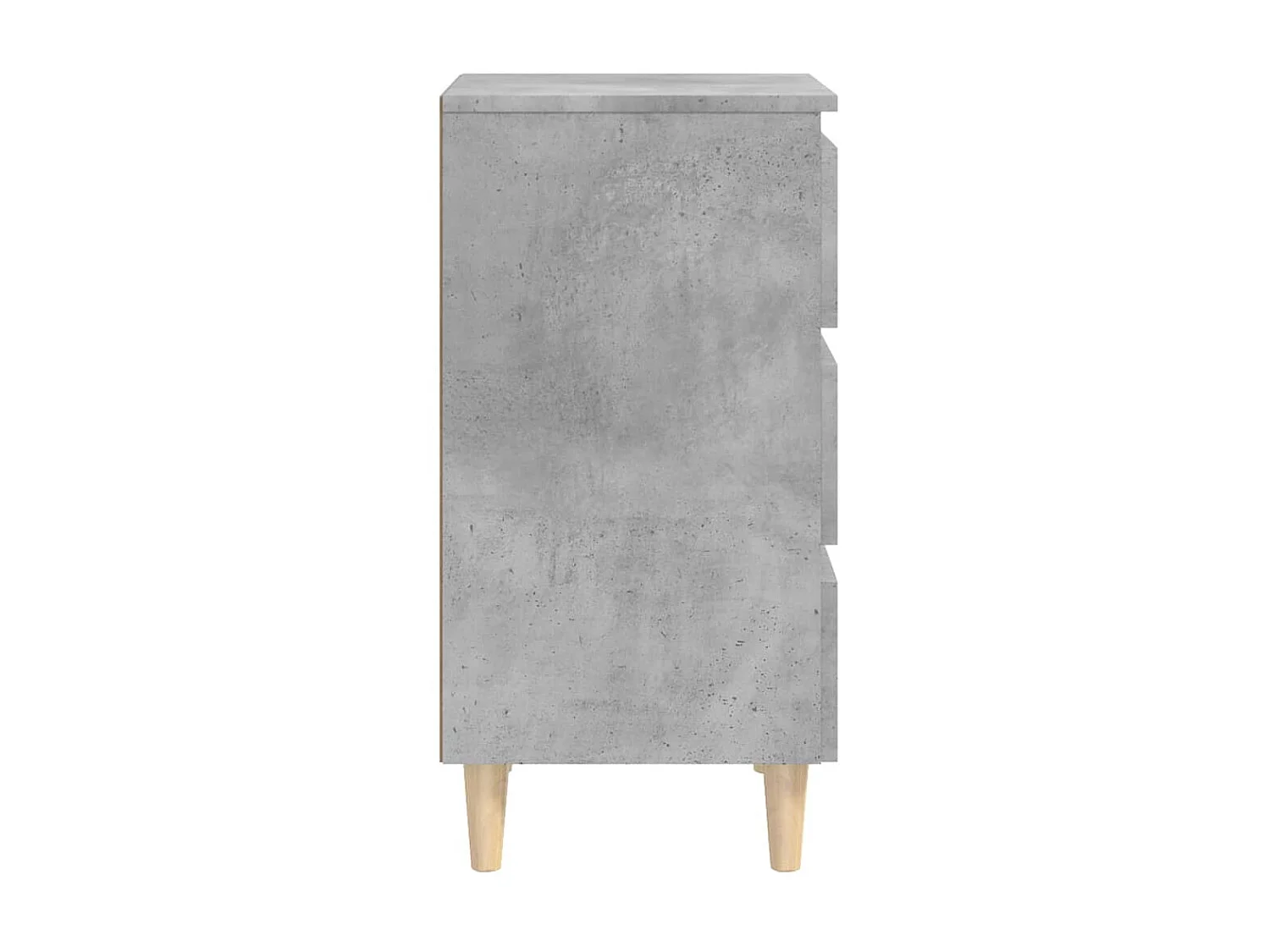 Nachttisch Nachtschrank mit Massivholz-Beinen Betongrau 40x35x69 cm -RN15918