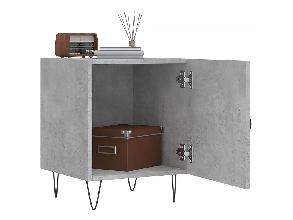 2er-Set Nachttische Nachtschrank Betongrau 40x40x50 cm Holzwerkstoff -RN78889
