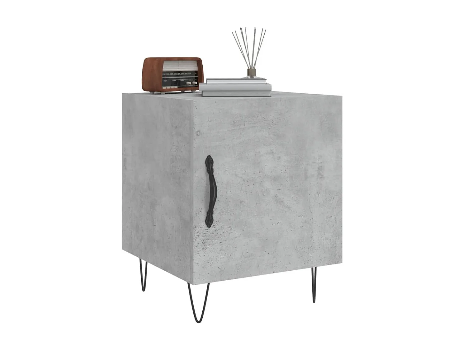 2er-Set Nachttische Nachtschrank Betongrau 40x40x50 cm Holzwerkstoff -RN78889