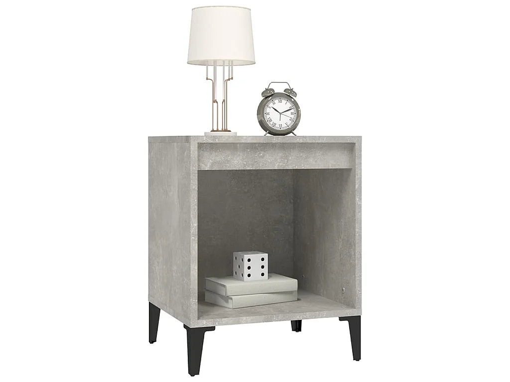 2er-Set Nachttische Nachtschrank Betongrau 40x35x50 cm -RN20504