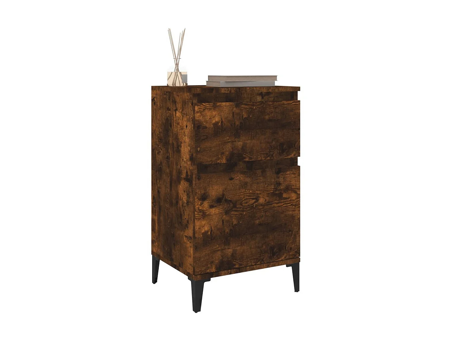 2er-Set Nachttische Nachtschrank Räuchereiche 40x35x70 cm -RN68500