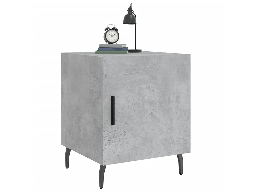 2er-Set Nachttische Nachtschrank Betongrau 40x40x50 cm Holzwerkstoff -RN86176