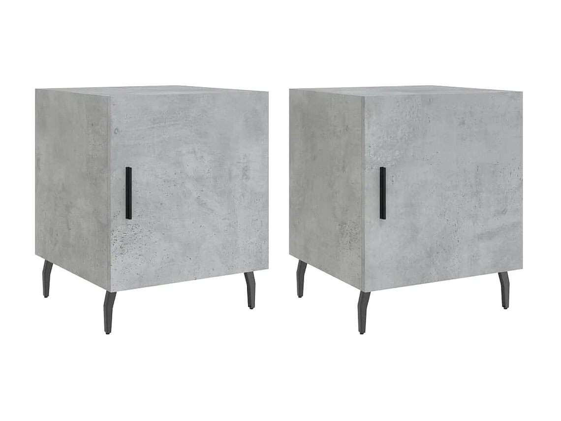 2er-Set Nachttische Nachtschrank Betongrau 40x40x50 cm Holzwerkstoff -RN86176