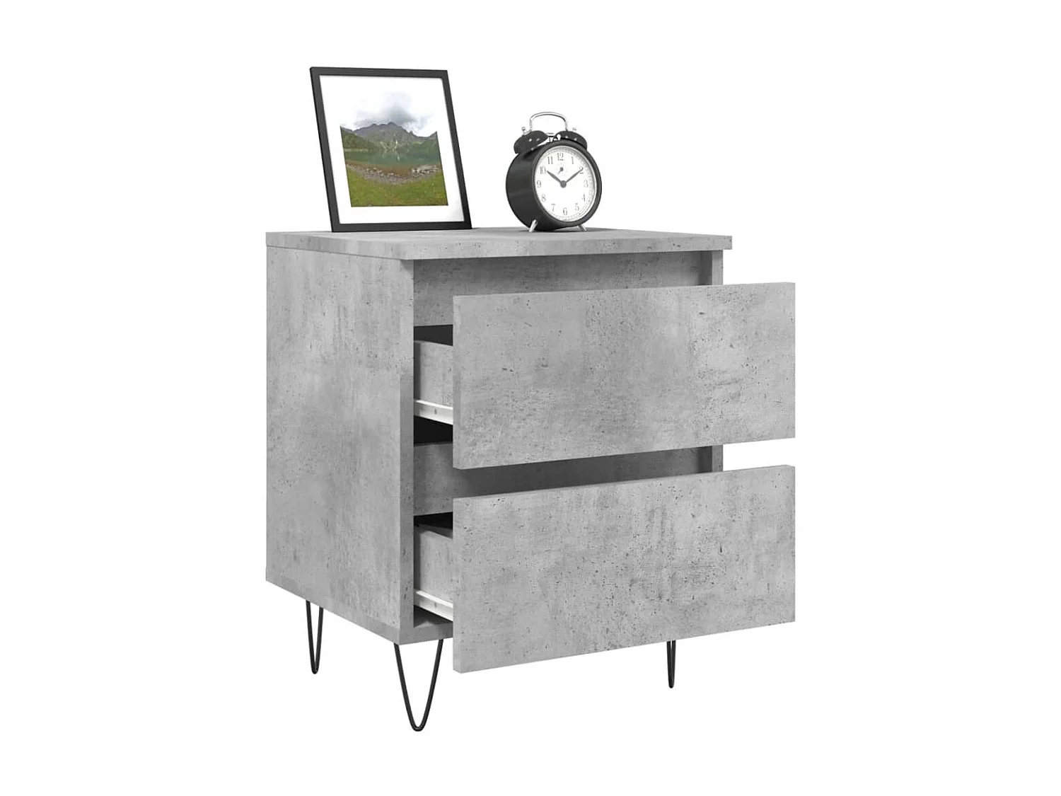 Nachttisch Betongrau Nachtschrank 40x35x50 cm Holzwerkstoff -RN15797