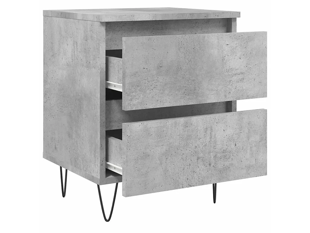 Nachttisch Betongrau Nachtschrank 40x35x50 cm Holzwerkstoff -RN15797