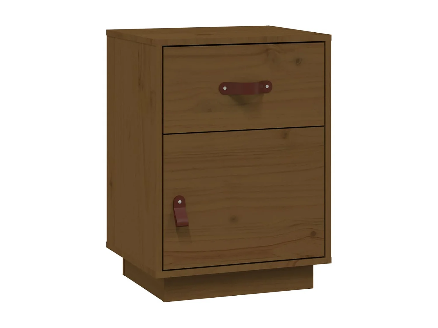 Nachttisch Nachtschrank Honigbraun 40x34x55 cm Massivholz Kiefer -RN90818