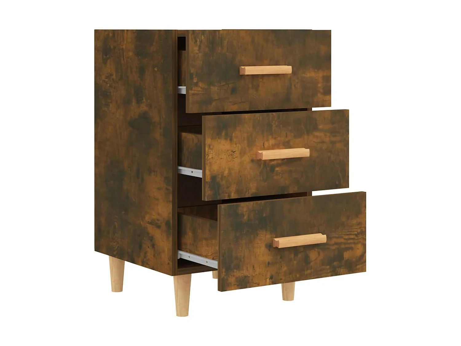 Nachttisch Nachtschrank Räuchereiche 40x40x66 cm Holzwerkstoff -RN75808