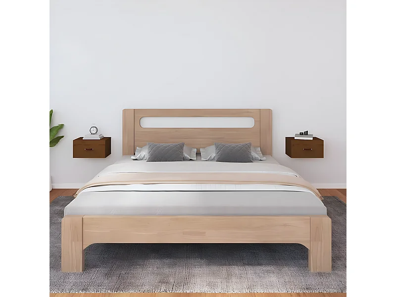 2er-Set Wand-Nachttische Nachtschrank Honigbraun 40x29,5x22 cm -RN15705