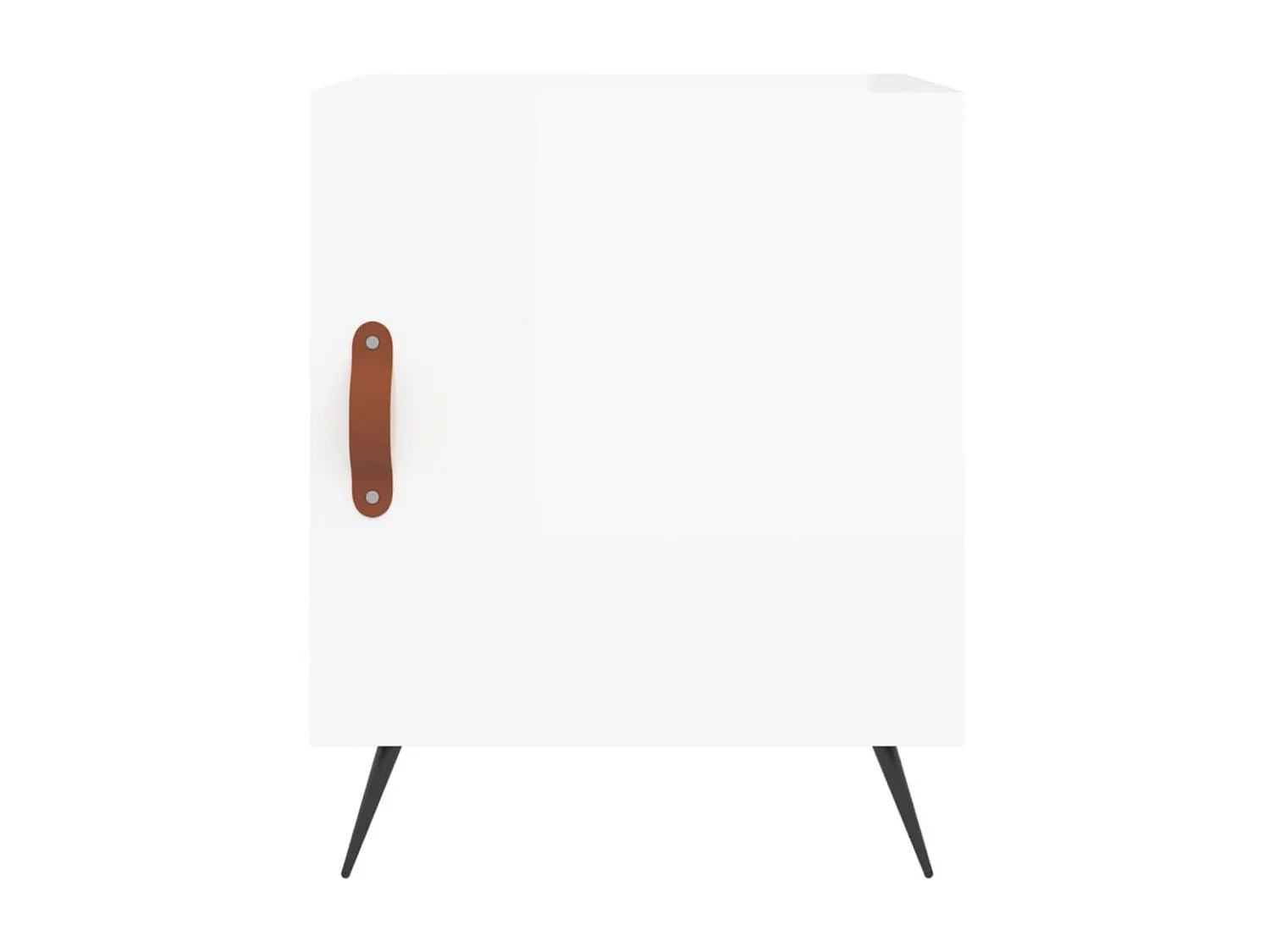 2er-Set Nachttische Nachtschrank Hochglanz-Weiß 40x40x50 cm Holzwerkstoff -RN72983