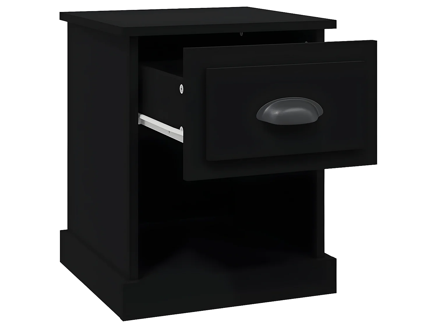 2er-Set Nachttische Nachtschrank Schwarz 39x39x47,5 cm Holzwerkstoff -RN60724