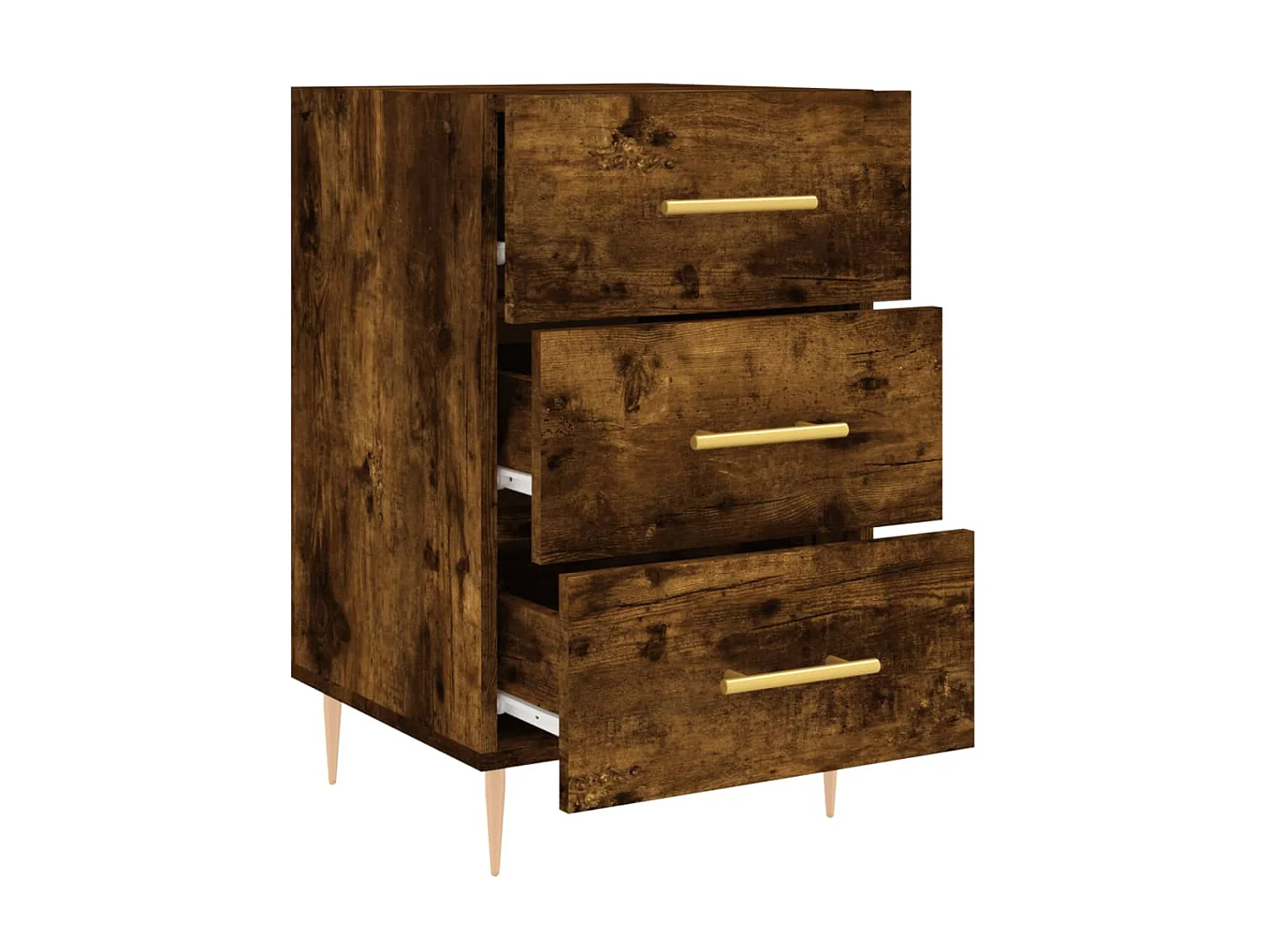 Nachttisch Nachtschrank Räuchereiche 40x40x66 cm Holzwerkstoff -RN12959