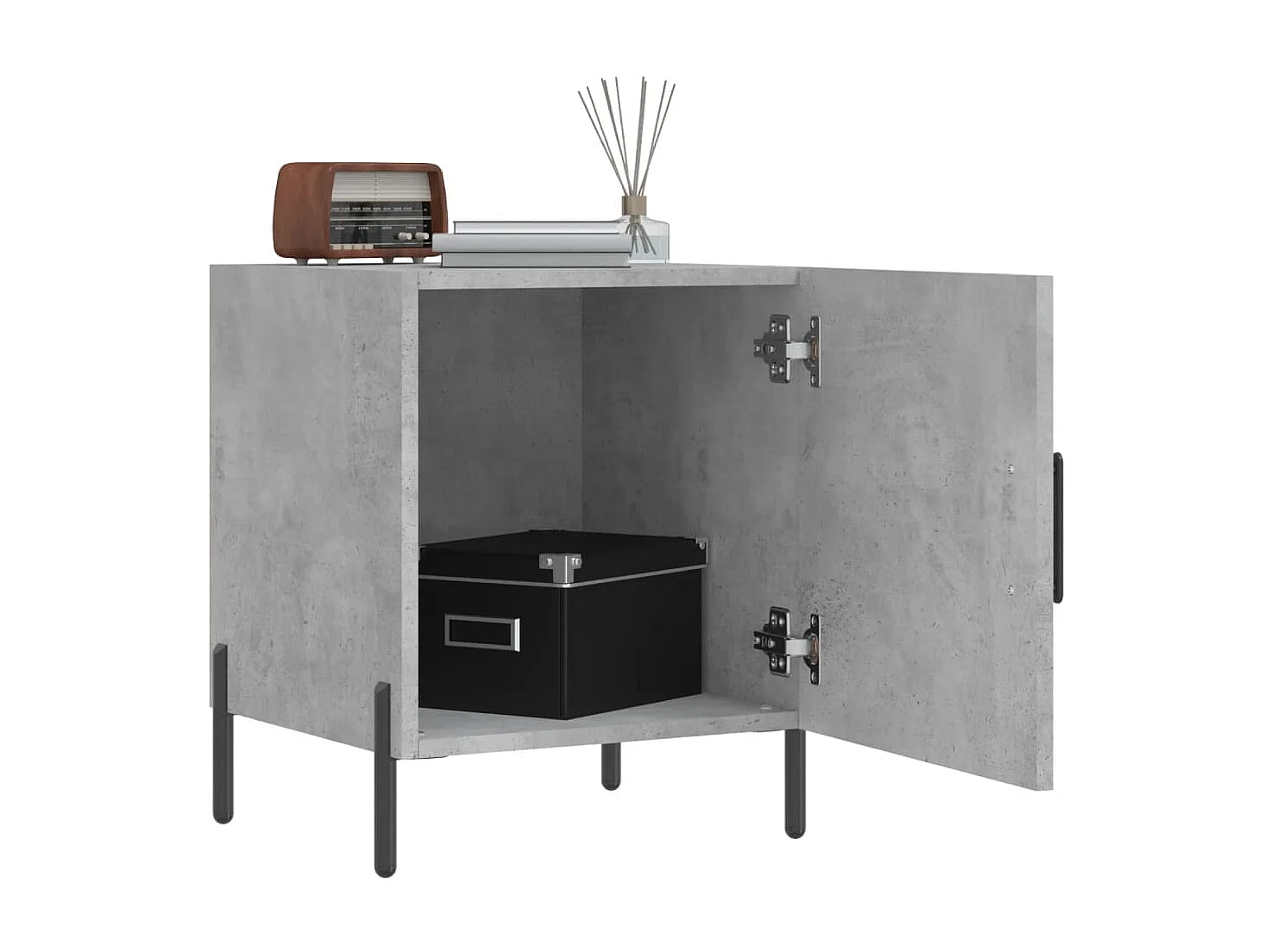 2er-Set Nachttische Nachtschrank Betongrau 40x40x50 cm Holzwerkstoff -RN35809