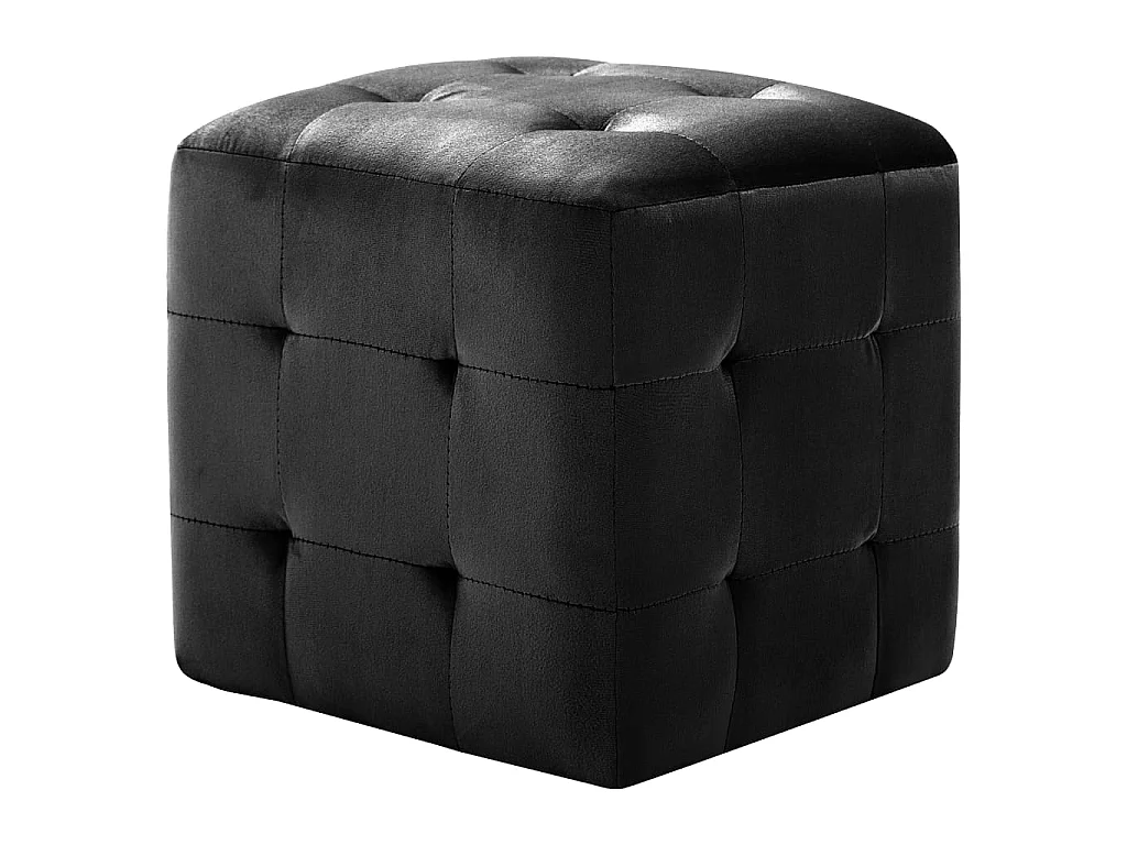 2er-Set Nachttische Nachtschrank Schwarz 30x30x30 cm Samtstoff -RN70028