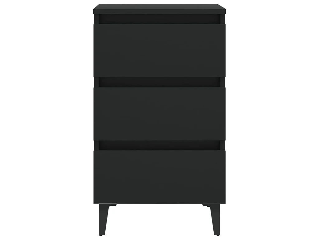 Nachttisch Nachtschrank mit Metallbeinen Schwarz 40x35x69 cm -RN70540