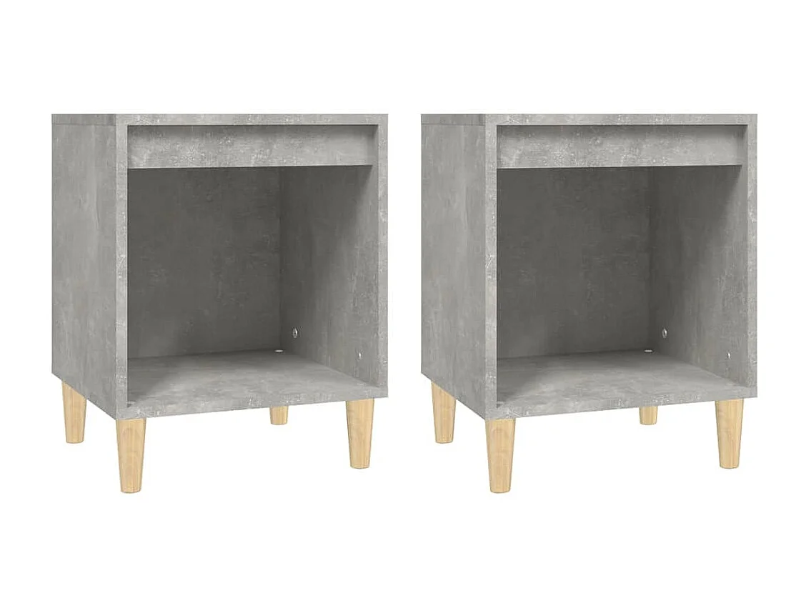 2er-Set Nachttische Nachtschrank Betongrau 40x35x50 cm -RN16704