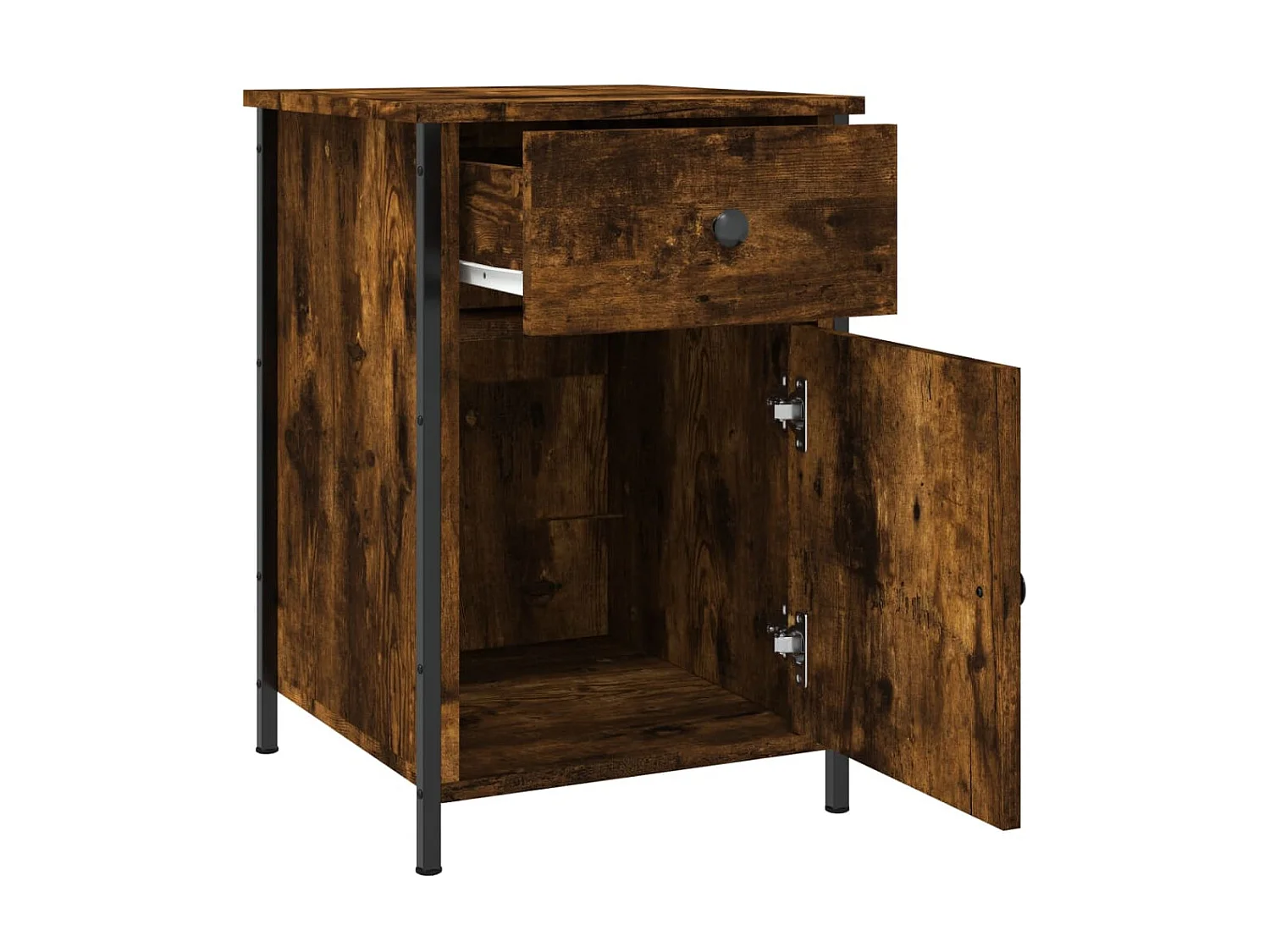 2er-Set Nachttische Nachtschrank Räuchereiche 40x42x60 cm Holzwerkstoff -RN21524