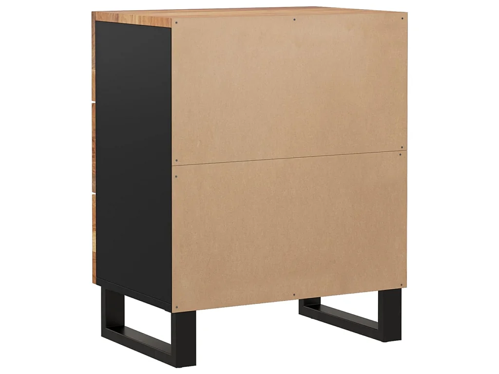 Nachttisch Nachtschrank 50x33x62 cm Massivholz Akazie & Holzwerkstoff -RN78605