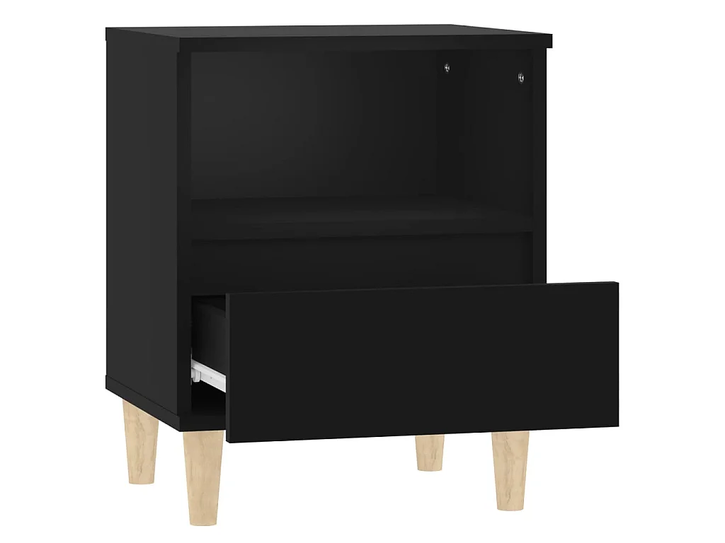 Nachttisch Nachtschrank Schwarz 40x35x50 cm -RN36308