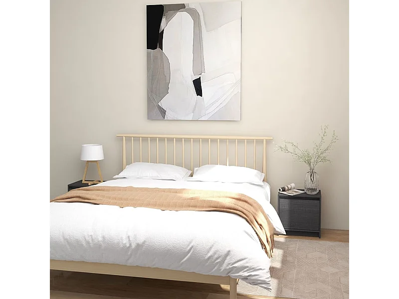2er-Set Nachtschränke Nachttische Grau 40x30,5x40 cm Massivholz Kiefer -RN33595