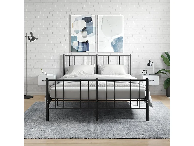 2er-Set Wand-Nachttische Nachtschrank Hochglanz-Weiß 35x35x20 cm -RN11905